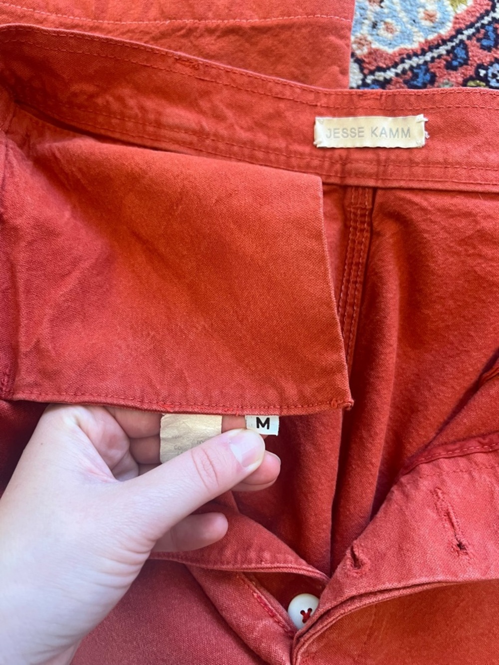 Jesse Kamm Sailor Pants Paprika Rust Orange Medium - Picture 9 of 9